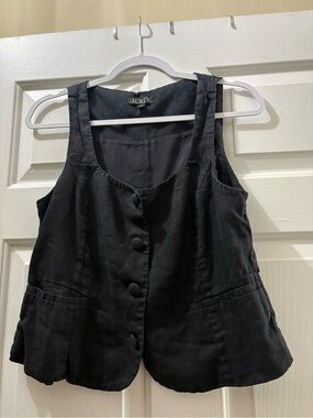 Mainline J. Crew Scoopneck Linen-Blend Vest